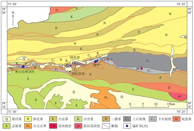 新疆阿合奇县克其克—果儿沟一带锰矿地质特征及成因探讨论文