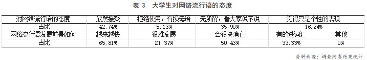 大学生使用网络流行语现状论文